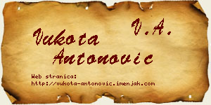 Vukota Antonović vizit kartica